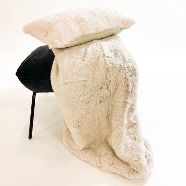 ZINZI - Wohndecke 140x180 cm - bontlook - einfarbig - Pumice Stone - beige