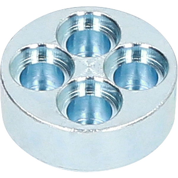 Runde Einschraubmutter mit vier Gewindelöchern