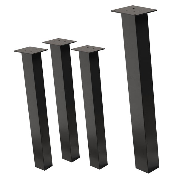 ML-Design 4er Set Tischbeine schräg H:72 cm, Dunkelgrau, Optik Industrial, Stahl pulverbeschichtet, Profil 8x8 cm, I-Form, Möbelfüße Metall 96° Neigung, Tischfüße Möbelbeine für Couchtisch, Sitzbank