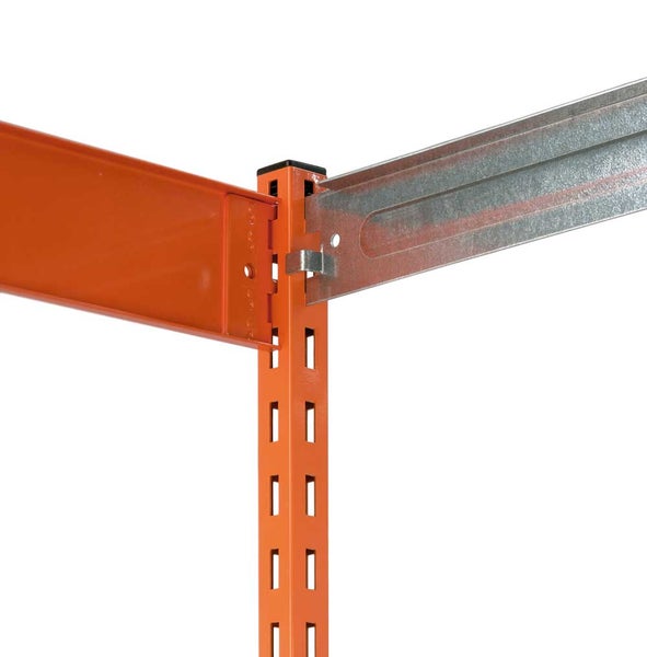 PROREGAL Fachbodenregal Stecksystem Vierkant-Profil Grundregal HxBxT 200 x 102,5 x 60 cm 5 Ebenen Einseitige Bauart Fachlast 200 kg Orange