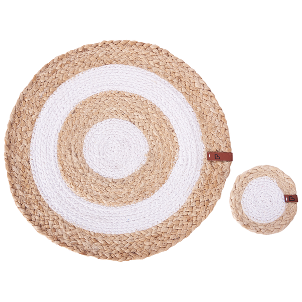 Tischset mit Untersetzern 12-teilig TUMERIC Naturfarben Jute