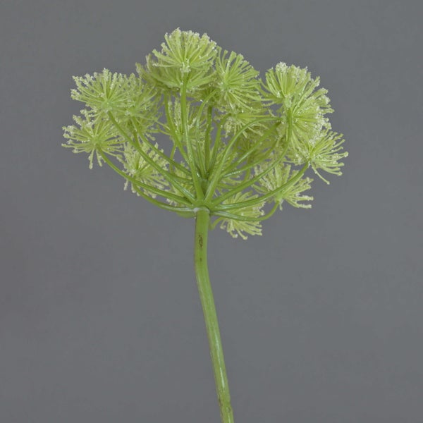 Künstliche Blume Ammi Majus mit grünem Stiel und weiß-grünen Blütendolden.