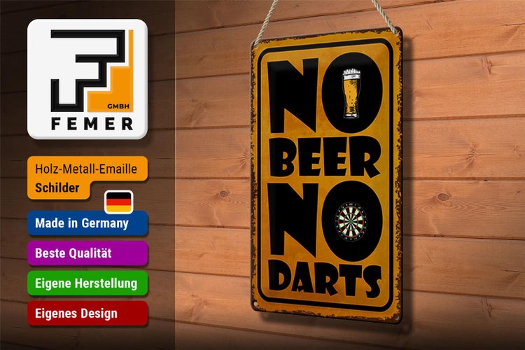Blechschild Spruch 20x30cm No Beer No Darts