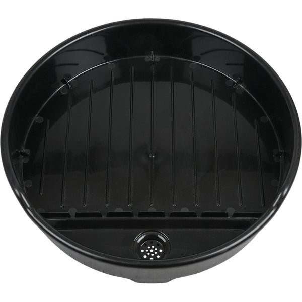 Schwarze Auffangwanne aus Kunststoff