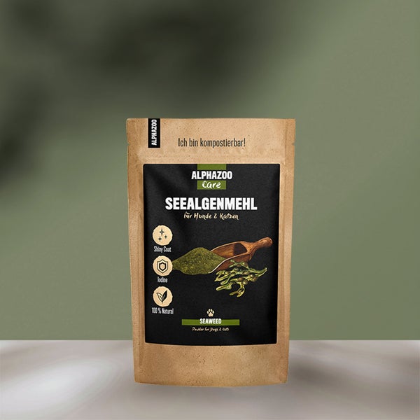 ALPHAZOO Seealgenmehl 250g für Hunde und Katzen I Ascophyllum Nodosum Seealgen