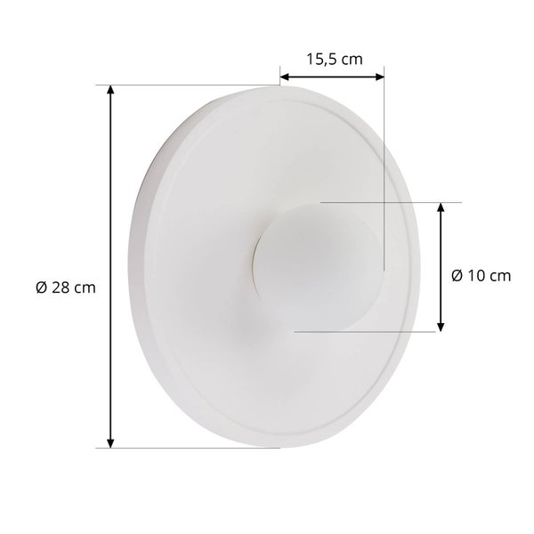 Lindby Wandleuchte, Wandlampe Innen Nielson (Modern) in Weiß aus Gips/Ton (1 flammig E27) - Wandstrahler Wandbeleuchtung Schlafzimmer / Wohnzimmer Wohnzimmerleuchte
