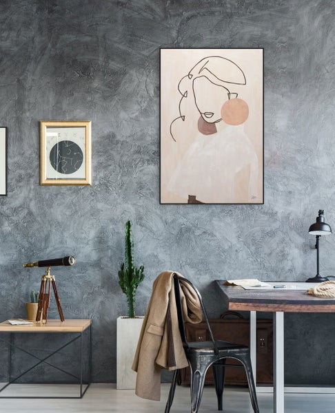 Handgemaltes Gemälde Acrylfarbe 60x90cm Beige