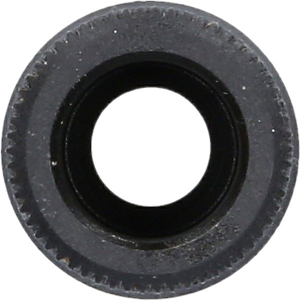 Schwarze gerändelte Mutter