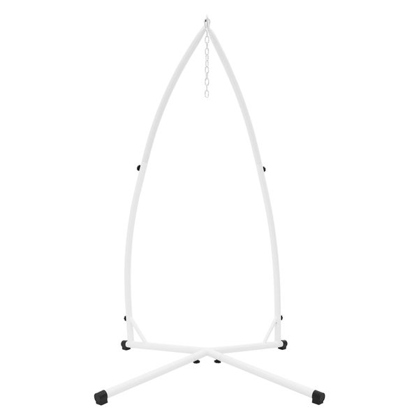 ECD Germany Hängesesselgestell Weiß, 208 cm, Belastung bis 120 kg, stabil & sicher, Stahlrohr, Freistehendes Hängestuhlgestell Hängesessel Hängestuhl Metallgestell Hängesesselständer Hängesitzständer