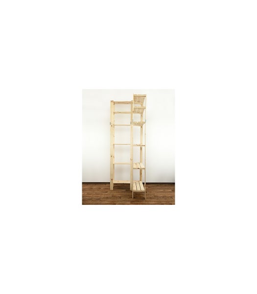 PROREGAL Eckregal Woodland HxBxT 230 x 85 x 30 cm Fachlast 120 kg 6 Fachboden Kiefernholz Natur
