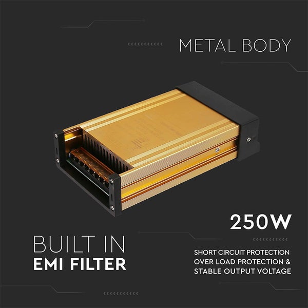 250 Watt Netzteil mit Metallgehäuse und eingebautem elektromagnetischem Interferenzfilter für Kurzschlussschutz, Überlastschutz und stabile Ausgangsspannung