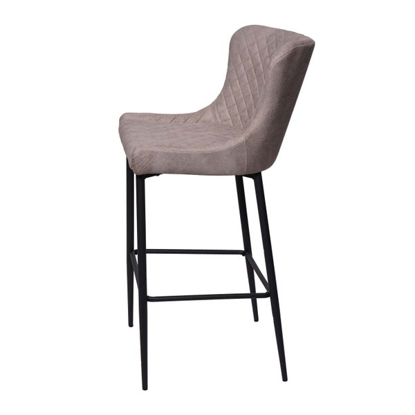 Barhocker mit Stoffbezug und Metallgestell