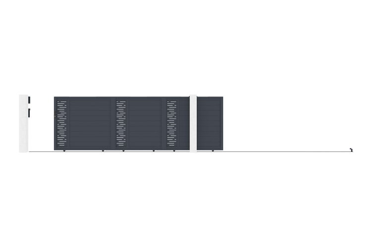 Schiebetor 5m ARLBERG H.160 graues Aluminium