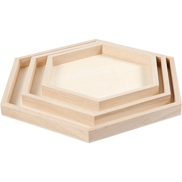 Creativ Company  Tablett-Set, D 21+26+31 cm, 3 Stk, 1 Set