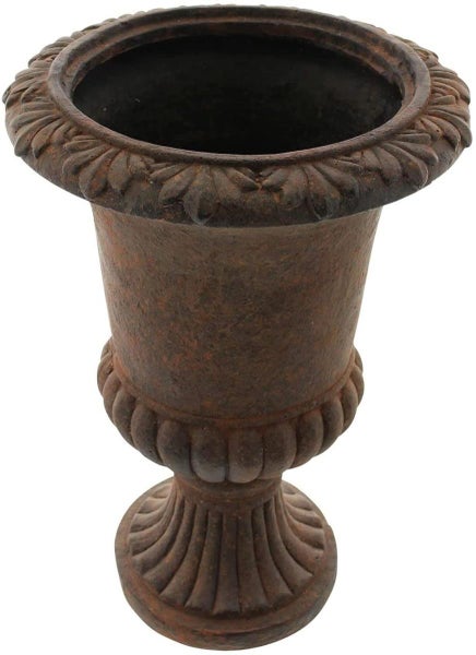 Dekoleidenschaft Pflanzer Amphore in Stein Optik, 50 cm hoch, antik braun, Pflanztopf, Blumentopf, Pflanzgefäß, Gartendeko für Draußen