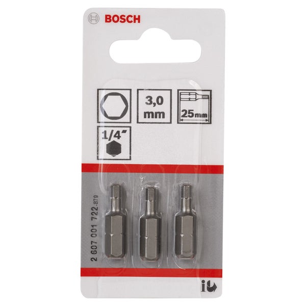 Bosch Innensechsrund-Bitsatz 3,0 mm, 3 Stück
