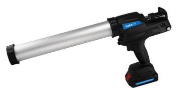 Akku Kartuschenpistole von Beko mit langem zylindrischem Halter für Dichtstoffe