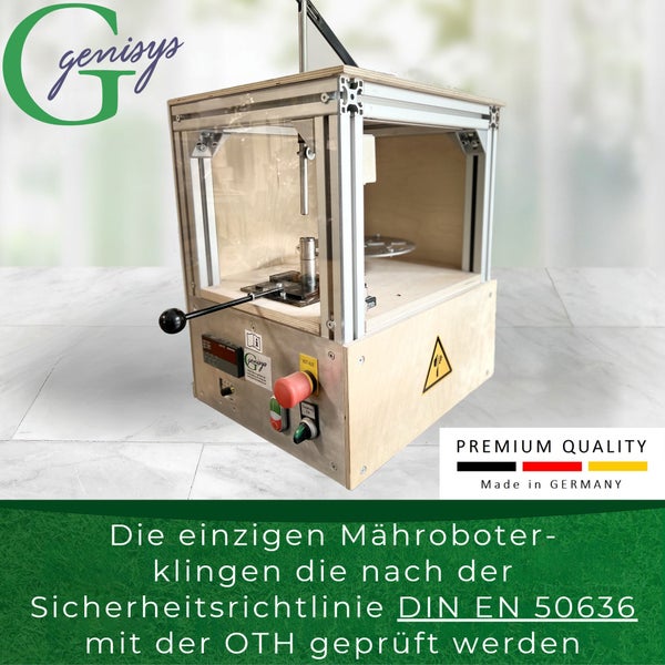 Genisys Edelstahl Ersatz Messer Klingen kompatibel mit LUX-TOOLS Mähroboter A-RMR-300-24 - LongLife - 1-Loch bruchsicher [DIN EN 50636 geprüft] 9 Stück