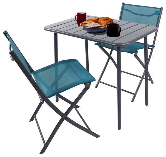 3 tlg. Bistroset Balkonset Gartenset Metall Sumila