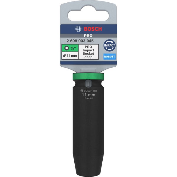 Bosch Pro Impact Steckschlüssel, 11 Millimeter, 1/2 Zoll