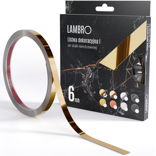 Lambro Zierleiste aus Edelstahl, 6 Meter Rolle