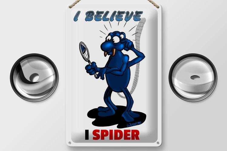 Blechschild Spruch 20x30cm I believe I spider