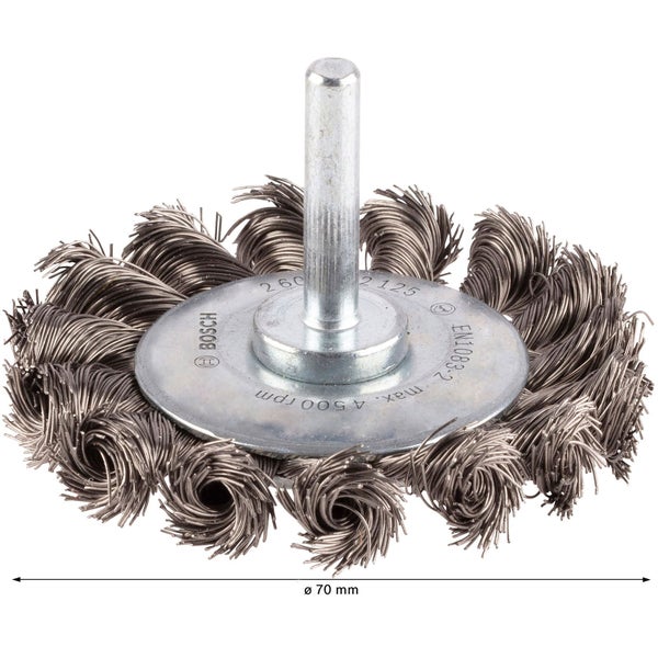 Drahtbürstenaufsatz mit 70 mm Durchmesser für Bohrmaschinen