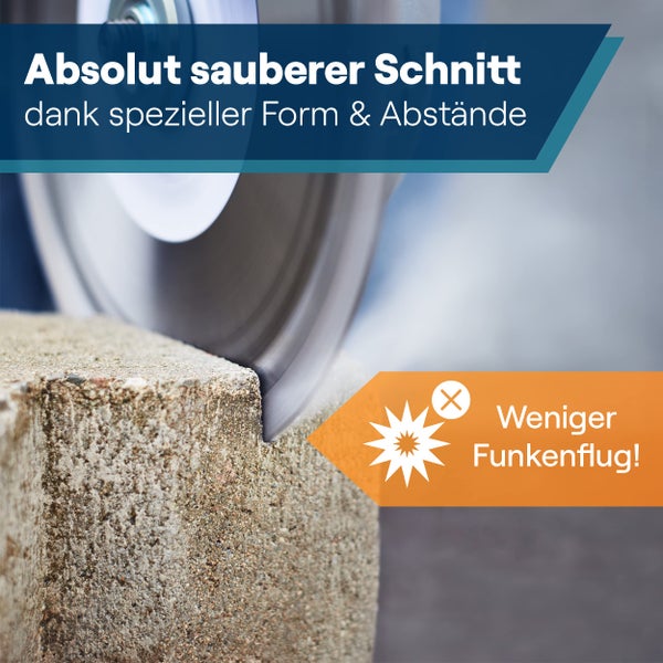 WERKSTEIN Extrem langlebige Diamantscheibe 230mm x 22,23mm x 10mm I Universal Diamanttrennscheibe 230 mm zum Schneiden von Stein, Beton, Ziegel uvm. I Trennscheibe 230 Beton für Winkelschleifer
