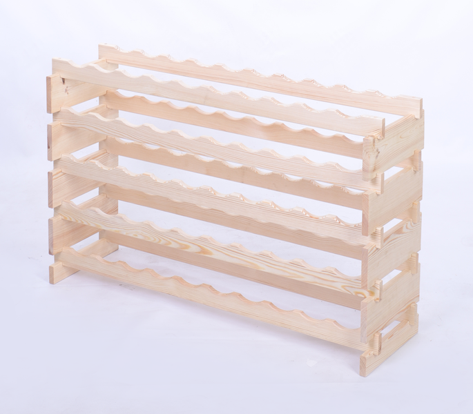 Weinregal VINOTECA FLEX PRO HxBxT 65x103x28cm 50 Flaschen auf 5 Ebene Massives Kiefernholz Natur unbehandelt