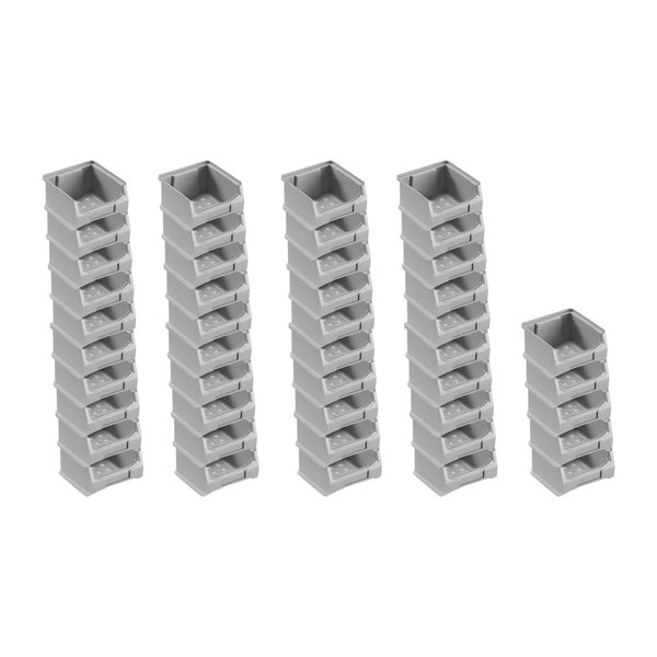 PROREGAL Trägersystem Graue Systemplatte mit 45 x Grauen Sichtlagerboxen 1.0 Maße H x B 50 x 100 cm Sichtlagerbox Sichtlagerbehälter
