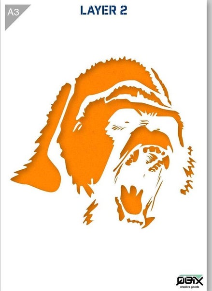 QBIX Gorilla Template - 2 Schichten Kunststoff A3 Schablone