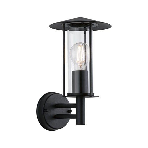 Außenwandleuchte Classic IP44 173mm max. 15W 230V Dunkelgrau Metall, Glas