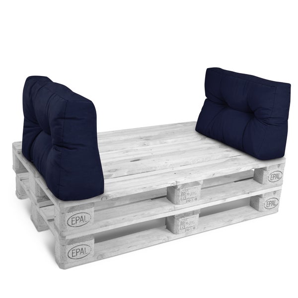 Beautissu ECO Style Palettenkissen Rücken 60x40x10cm Dunkelblau (2tlg)