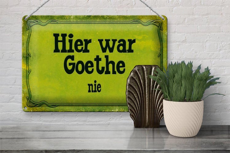 Blechschild Spruch 30x20cm Hier war Goethe nie