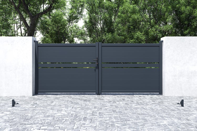 Flügeltor 3,5 m CIMONE H.140 graues Aluminium