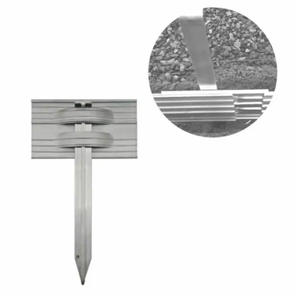 Metall Erdanker zur Befestigung von Rasenkantenband im Boden