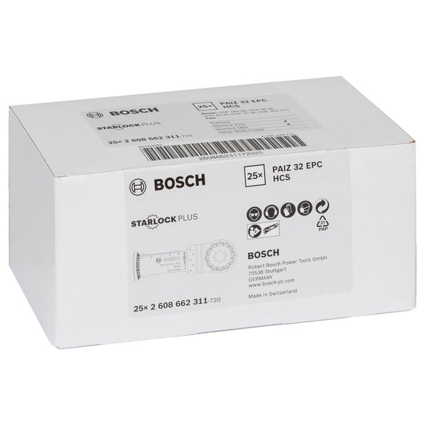 Bosch 25x HCS Tauchsägeblatt Starlock PAIZ 32 EPC Wood 60 x 32 mm - 2608662311