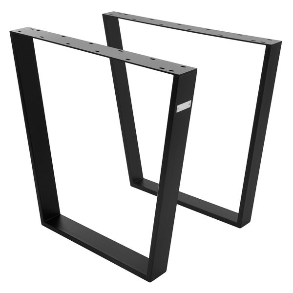 ML-Design 2er Set Tischbeine Trapez 75x72 cm, V-Form, Schwarz, Profil 8x2 cm, Stahl pulverbeschichtet, geneigt, Industriedesign, Metall Tischgestell Esstisch Tischkufen Tischuntergestell Möbelfüße