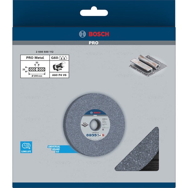 Bosch Schleifscheibe Pro zum Schleifen von Metall, 200 mm Durchmesser