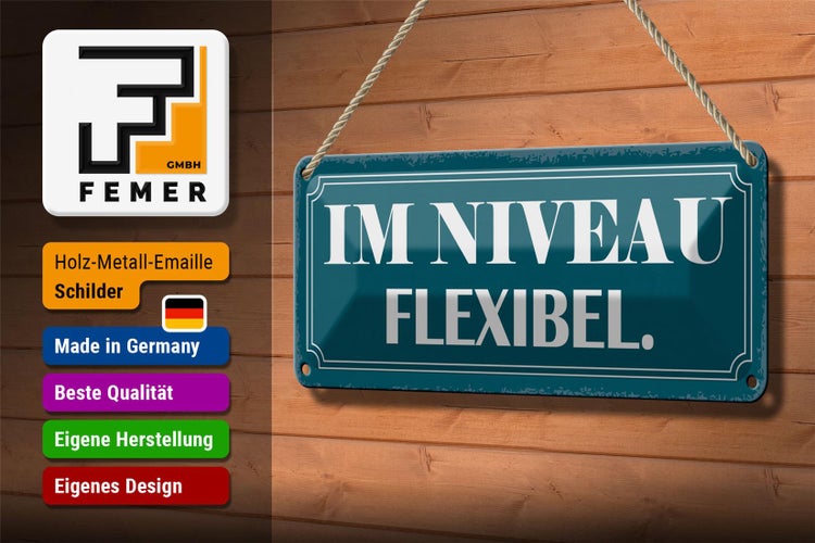 Blechschild Spruch 27x10cm im Niveau flexibel Dekoration