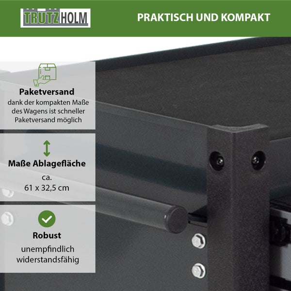 Werkzeugwagen Trutzi 78 x 64 cm 6 Schubladen Rollcontainer Werkstattwagen Werkzeugaufbewahrung grau