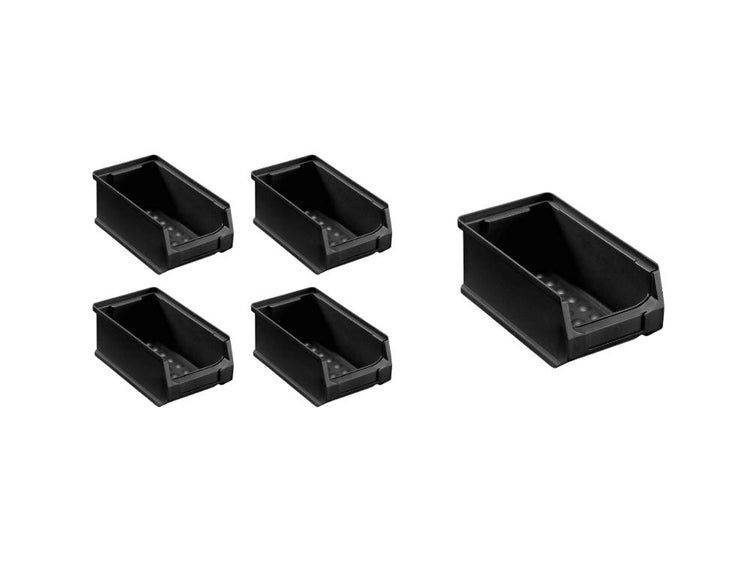 PROREGAL SparSet 5x Leitfähige Sichtlagerbox 2.0 HxBxT 7,5 x 5 x 17,5 cm 0,8 Liter ESD Sichtlagerbehälter