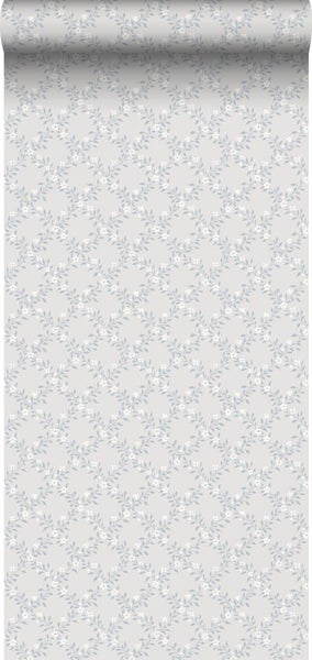 Borastapeter Tapete Blumen Grau - 53 cm x 10.05 m - 660921
