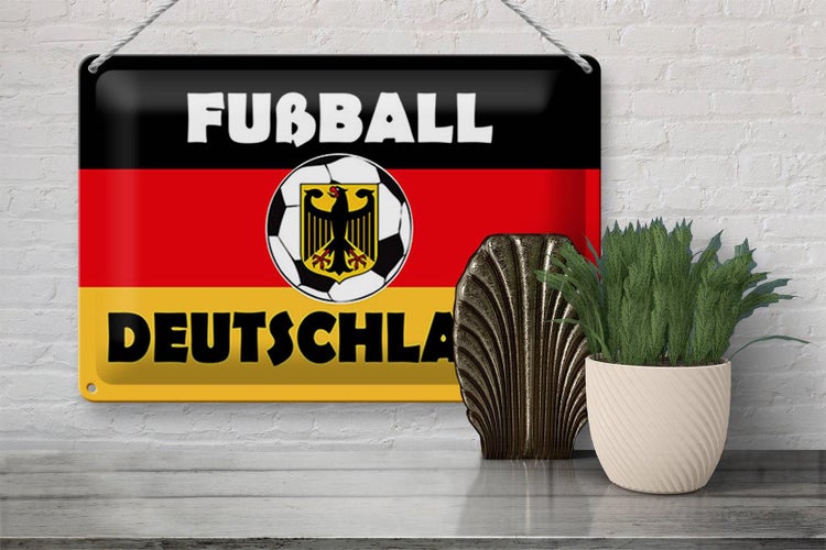 Blechschild Spruch 30x20cm Fußball Deutschland