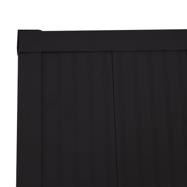 Klimaanlagen-Verkleidung aus anthrazitfarbenem Aluminium mit horizontalen Lamellen und einer flachen Oberseite.