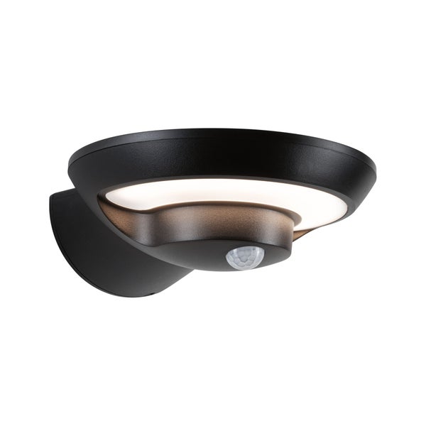 Solar LED Außenwandleuchte Bordola Dämmerungsgesteuerter Bewegungsmelder (IR) IP44 180x211mm 3000K 3,5W 220lm 3,7V Anthrazit Kunststoff