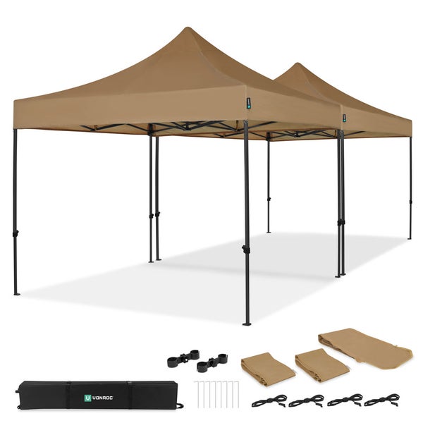 VONROC Pavillon 6x3m wasserdicht stabil - Partyzelt EasyUp System [3Min Aufbau] Popup Faltpavillon modular erweiterbar als Festival Zelt, Gartenpavillon