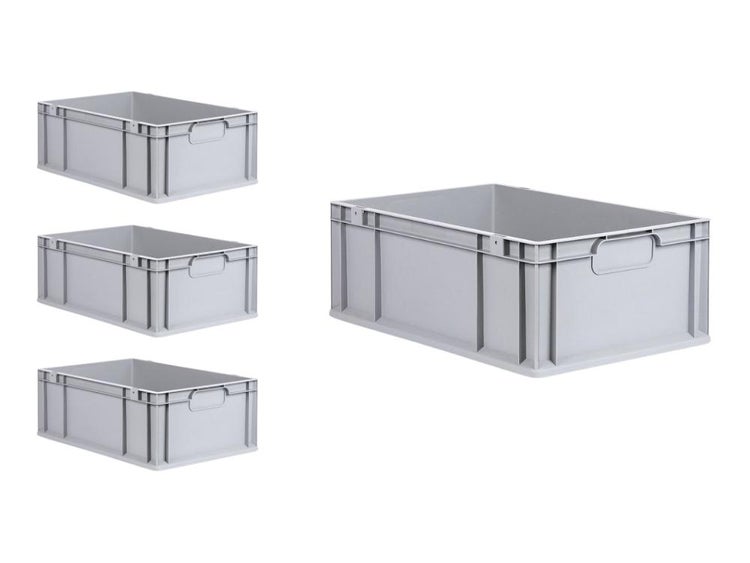 PROREGAL Spar Set 4x Eurobox Nextgen Economy Griffe Geschlossen HxBxT 22 x 40 x 60 cm 44 Liter Eurobehälter Transportbox Transportbehälter