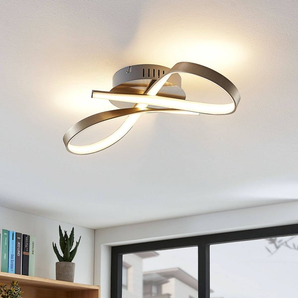 Lindby LED Deckenleuchte Alana (Modern) in Alu aus Aluminium (1 flammig, ) - Lampe Deckenlampe Wohnzimmerleuchte