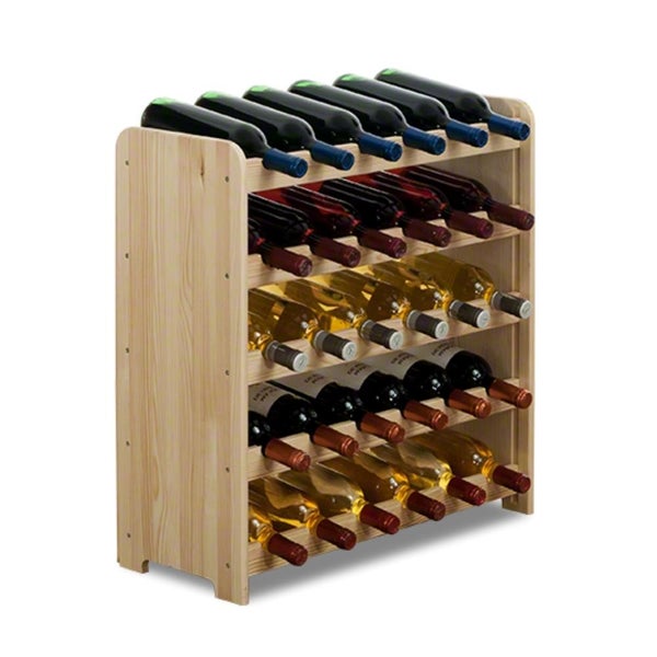 PROREGAL Weinregal Pinotwine C HxBxT 61,6 x 63,2 x 26,5 cm 30 Flaschen Massives Kiefernholz Natur Unbehandelt